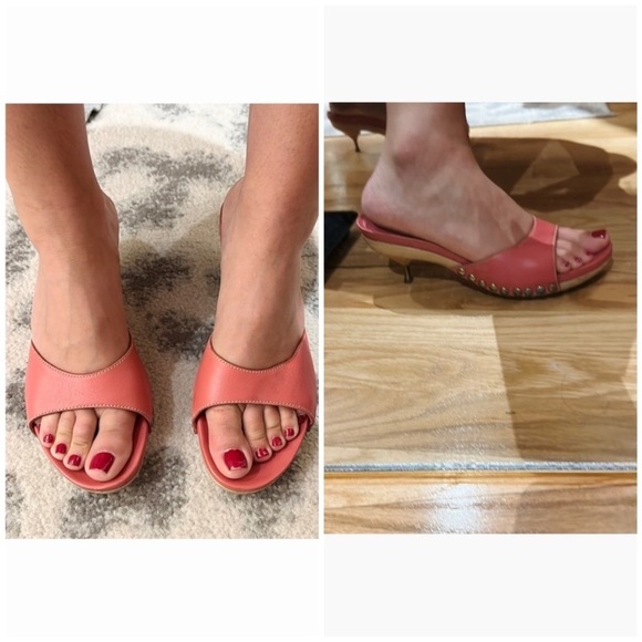 Miu Miu pink kitten studded heels Y2K